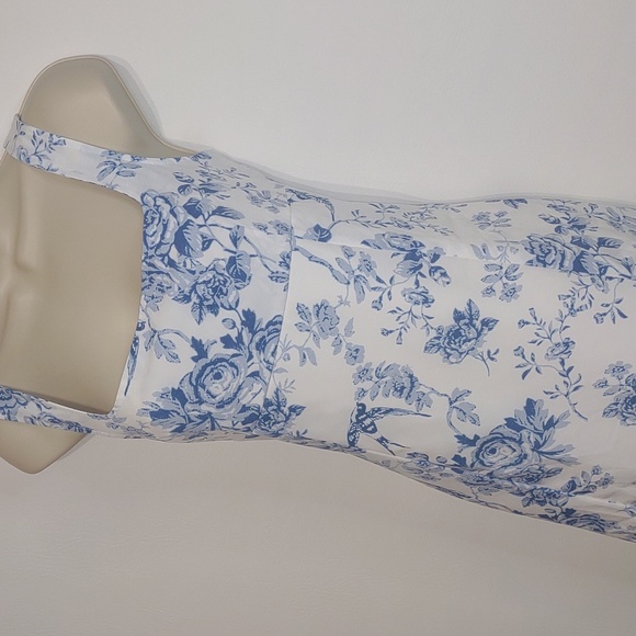 Floral Blue Rose Spring Sun Summer Dress Size Medium - Picture 7 of 11